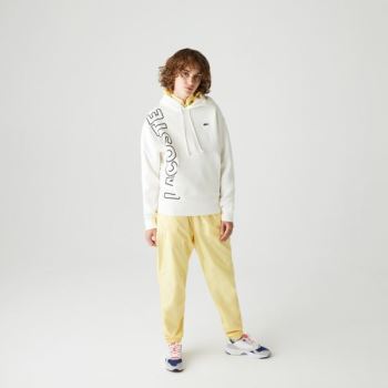 Lacoste LIVE Hooded Embroidered Cotton Blend Sweatshirt Pánské - Mikiny Bílé / Černé | CZ-EhZRg3